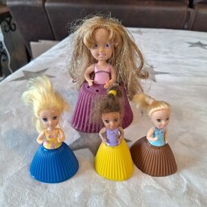 Lot of 4 Cupcake Dolls 3 Mini Emco and 1 Larger Size Doll Please See Pictures